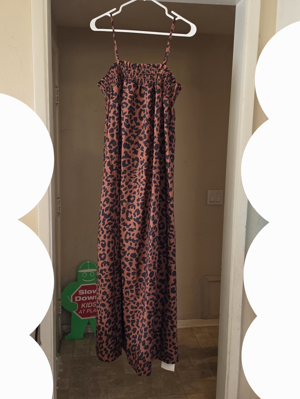 Brown and Black Leopard Print Maxi Dress